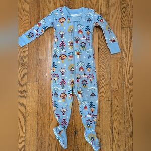 Hanna Andersson Blue Winter Scene Footie